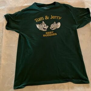 Green Tom & Jerry Graphic T-Shirt